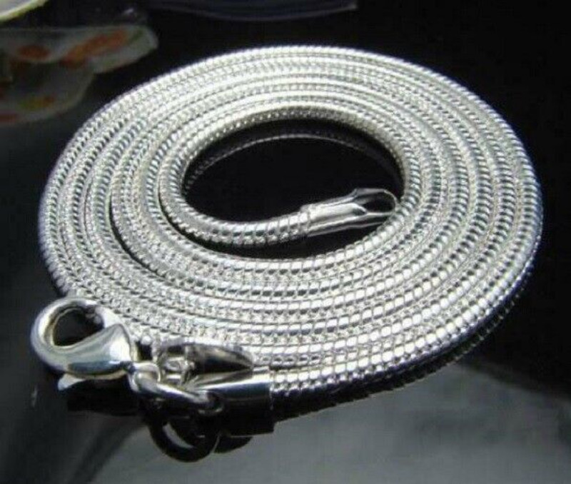 925 Sterling Silver Jewelry Solid Silver Snake Chain Necklace 3MM 4MM 16″ – 30″