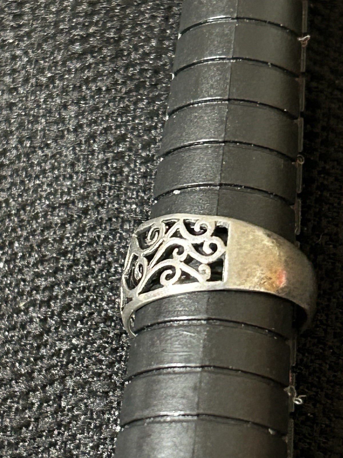 Vintage NF 925 Thailand Sterling Silver Scroll Filigree Band Ring Size 6