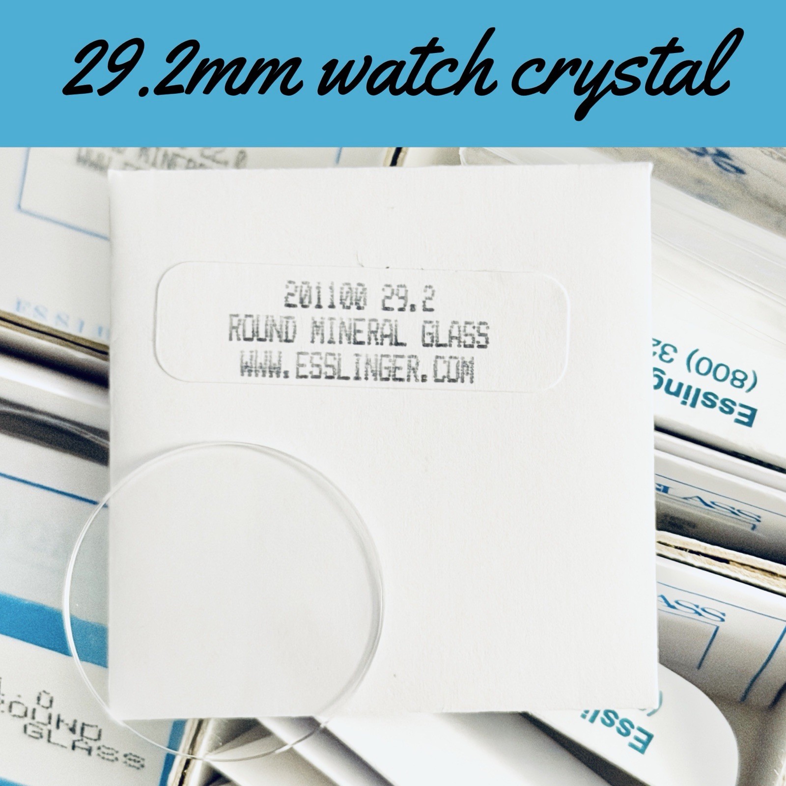 New 29.2 mm x 1 mm Watch Crystal – Flat Round Mineral Glass
