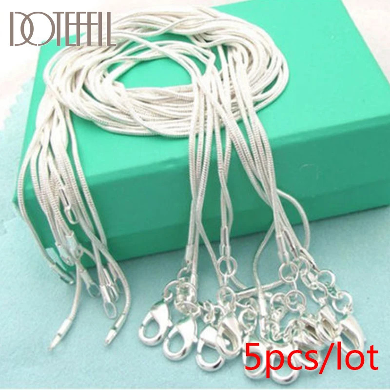10PCS wholesale 925 sterling solid silver 1MM 16-30inch snake chain necklace