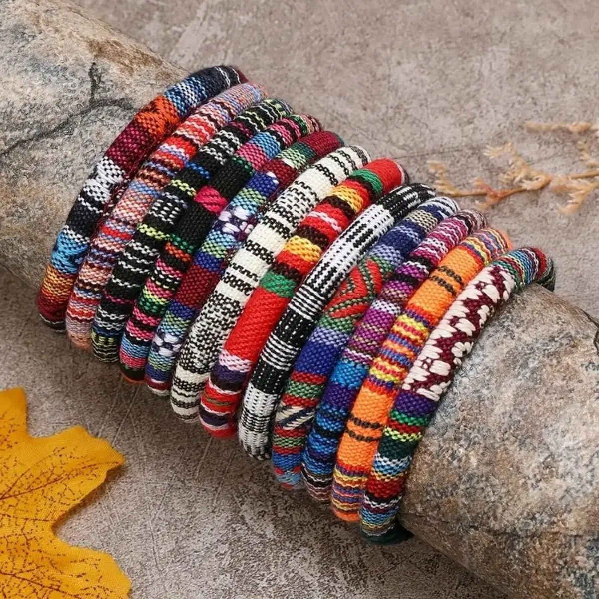 12 Boho Men & Women Surfer Beach Bracelet Set Braided Boho Handmade Bracelets