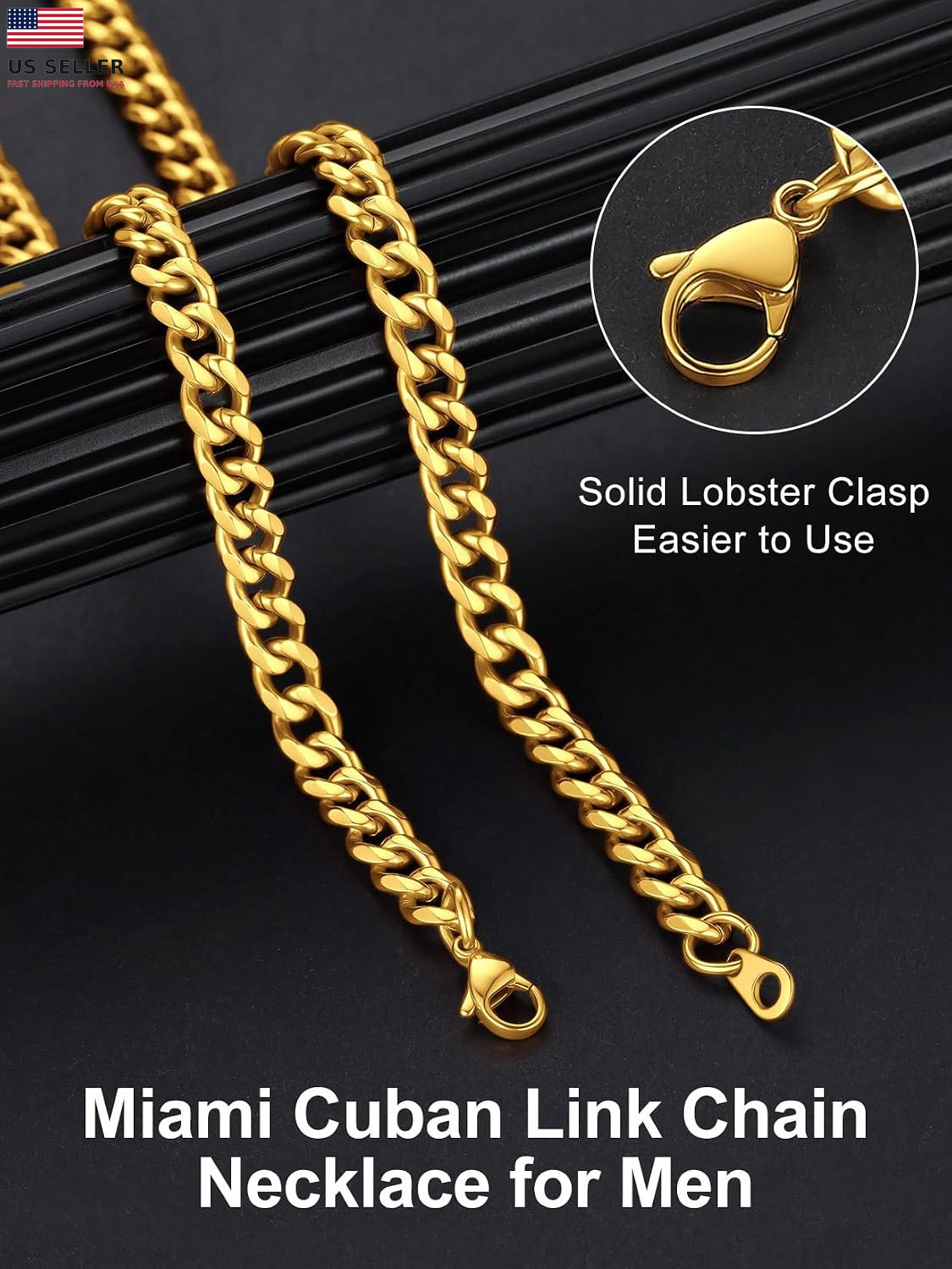 3Mm/6Mm/9Mm/12Mm Miami Curb Cuban Link Chain for Men Women, 316L Stainless Stee