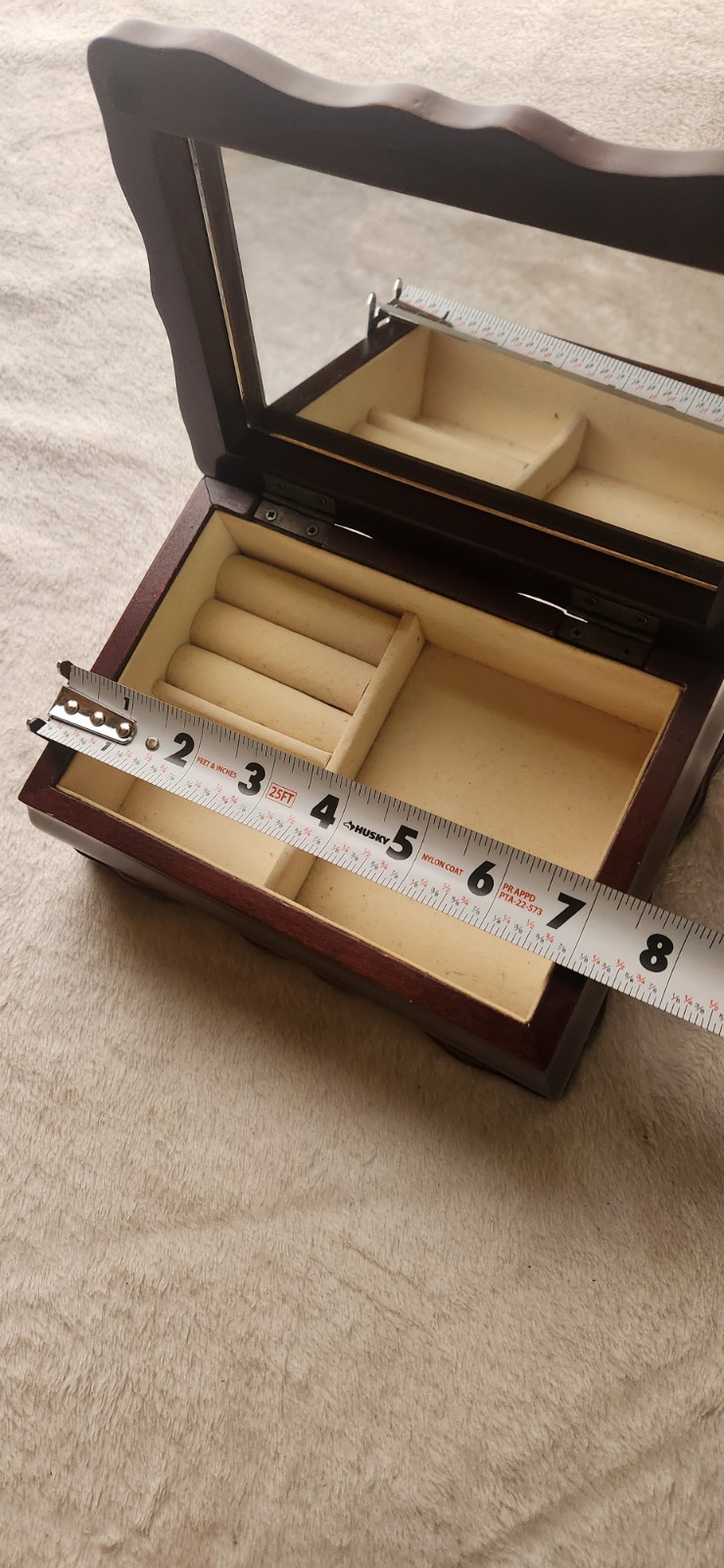 Small Jewelry Box With Mirror For Rings, Necklaces, Bracelets, Or Hairpins