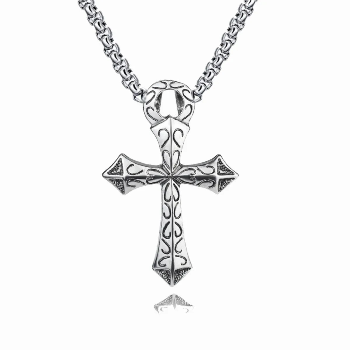 Men’s Punk Pendant Stainless Steel Necklace Minimalism Hip Hop Style Jewelry Cha