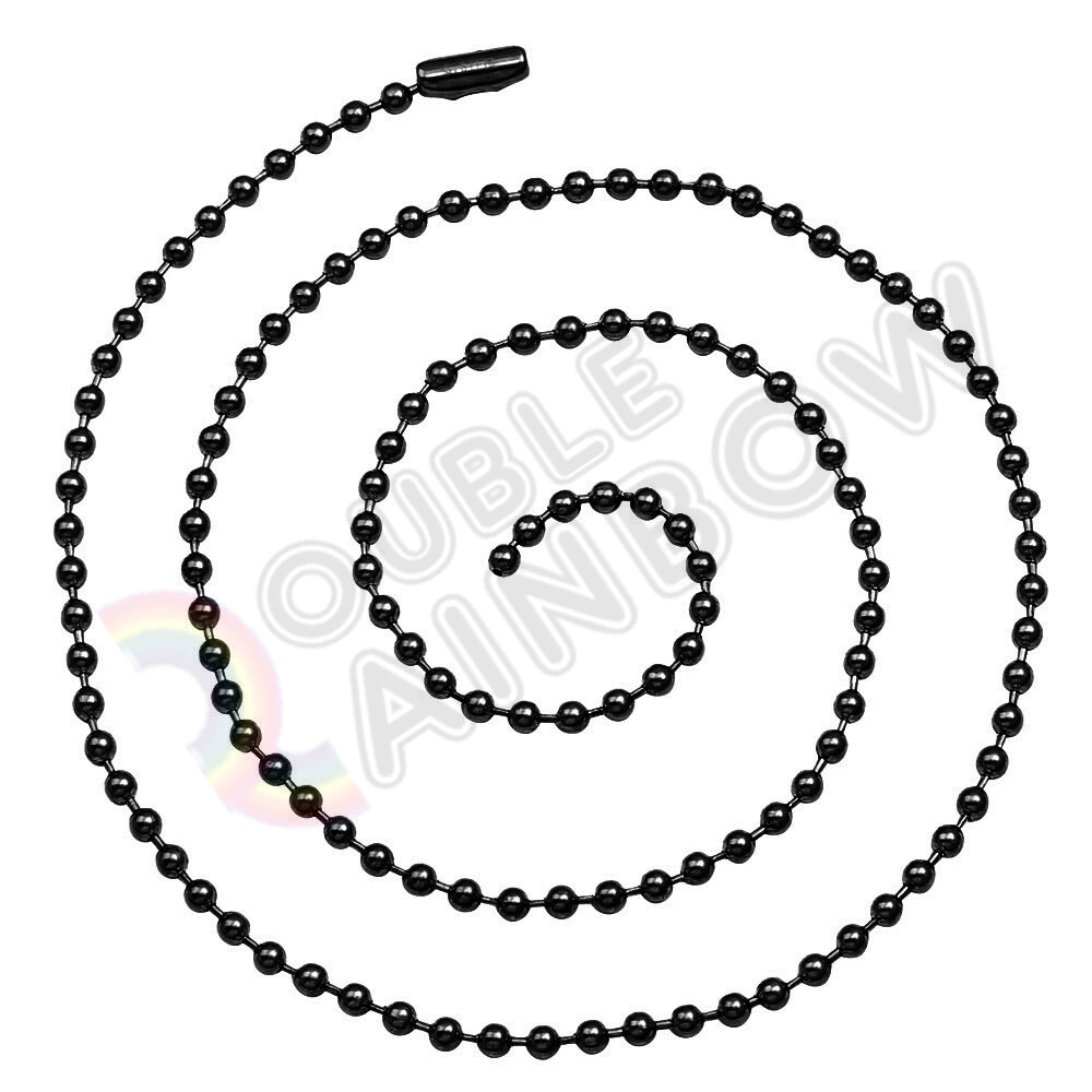 3mm Men Women’s Stainless Steel Necklace Bead Ball 18-30″Chain Black Plated*C21