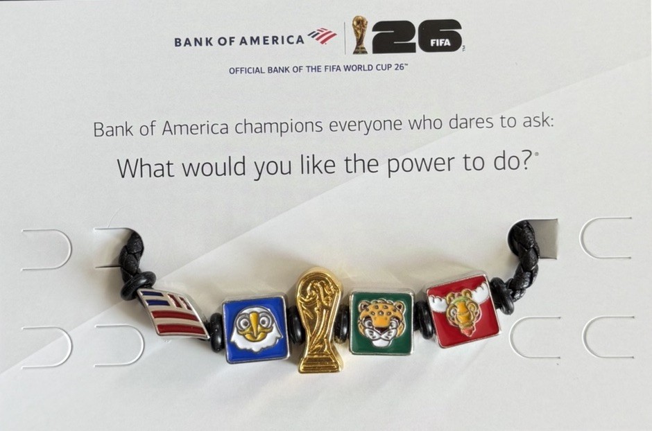 Bank of America FIFA World Cup 26 RARE Braided Charm Bracelet