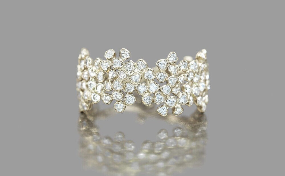 2.86CT Round Simulated Diamond Wedding Eternity Ring 14k Yellow Gold Over Silver