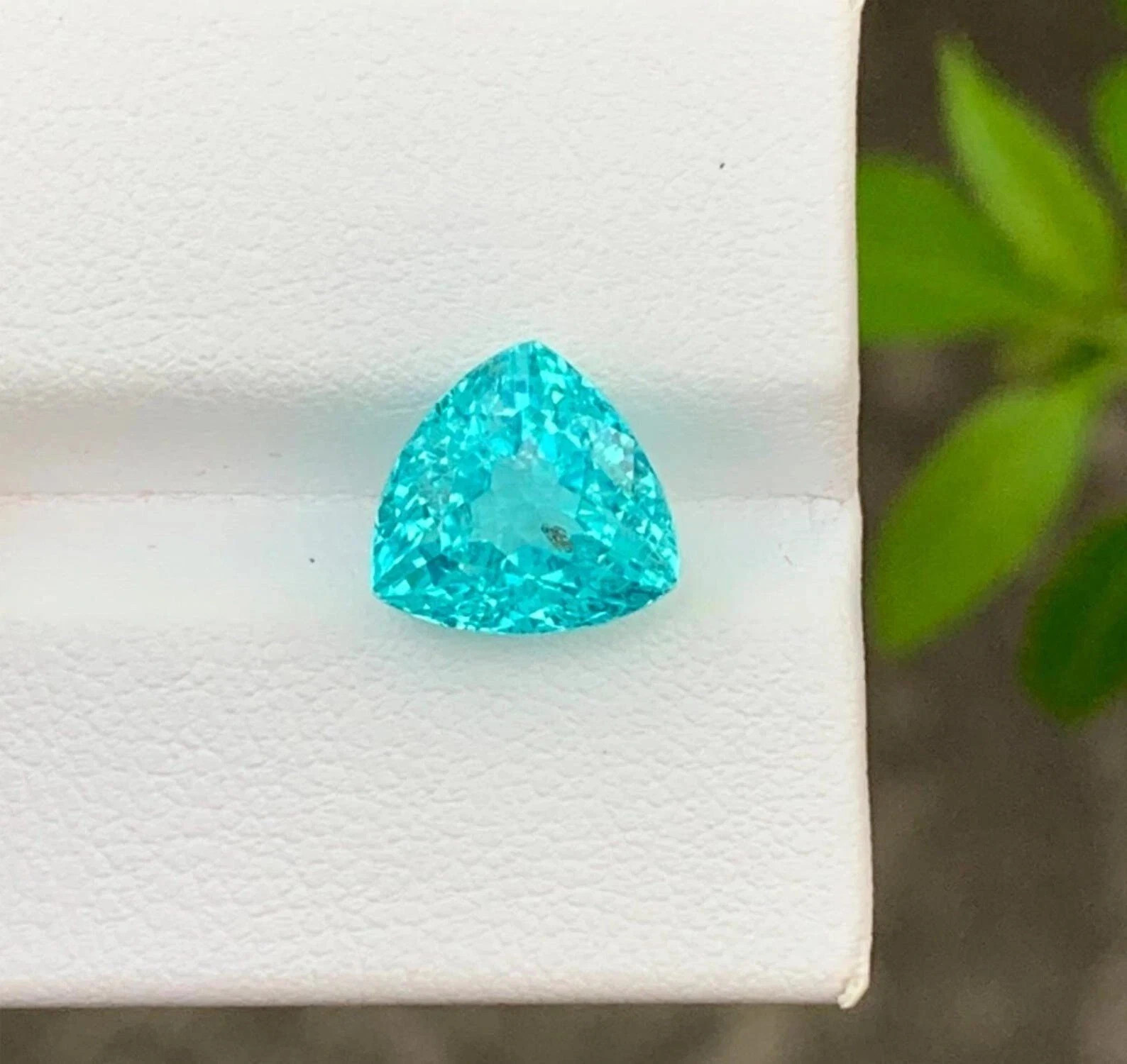 9.56 Ct Certified Natural Blue Paraiba Tourmaline Trillion Cut Loose Gemstone