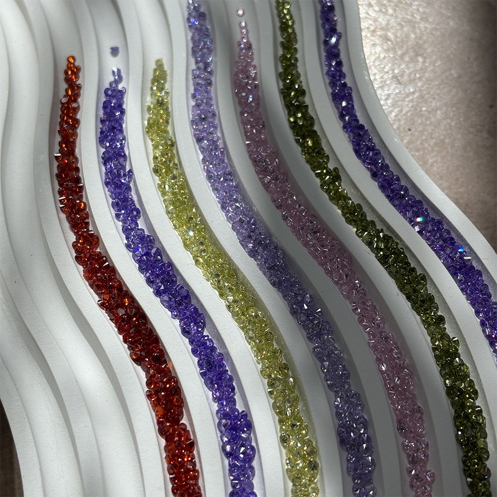 0.8mm-3.5mm 1000pcs Fancy Loose Zirconia Gemstone Round Cut Multicolored for DIY