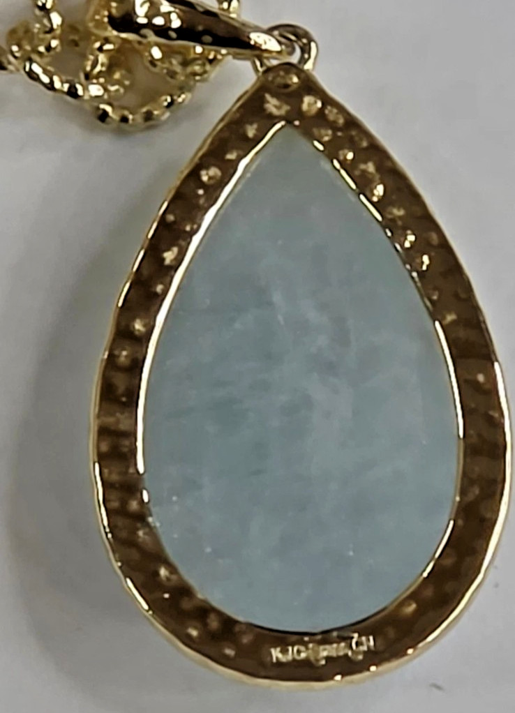 White Mother of Pearl Pendant With 14K Gold plated brass 18-20 inch Necklace