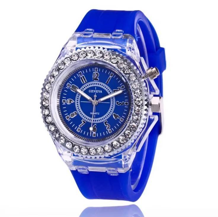 Light Flash Luminous Watches Women Men Boys Girls Silicone Wrist Watch