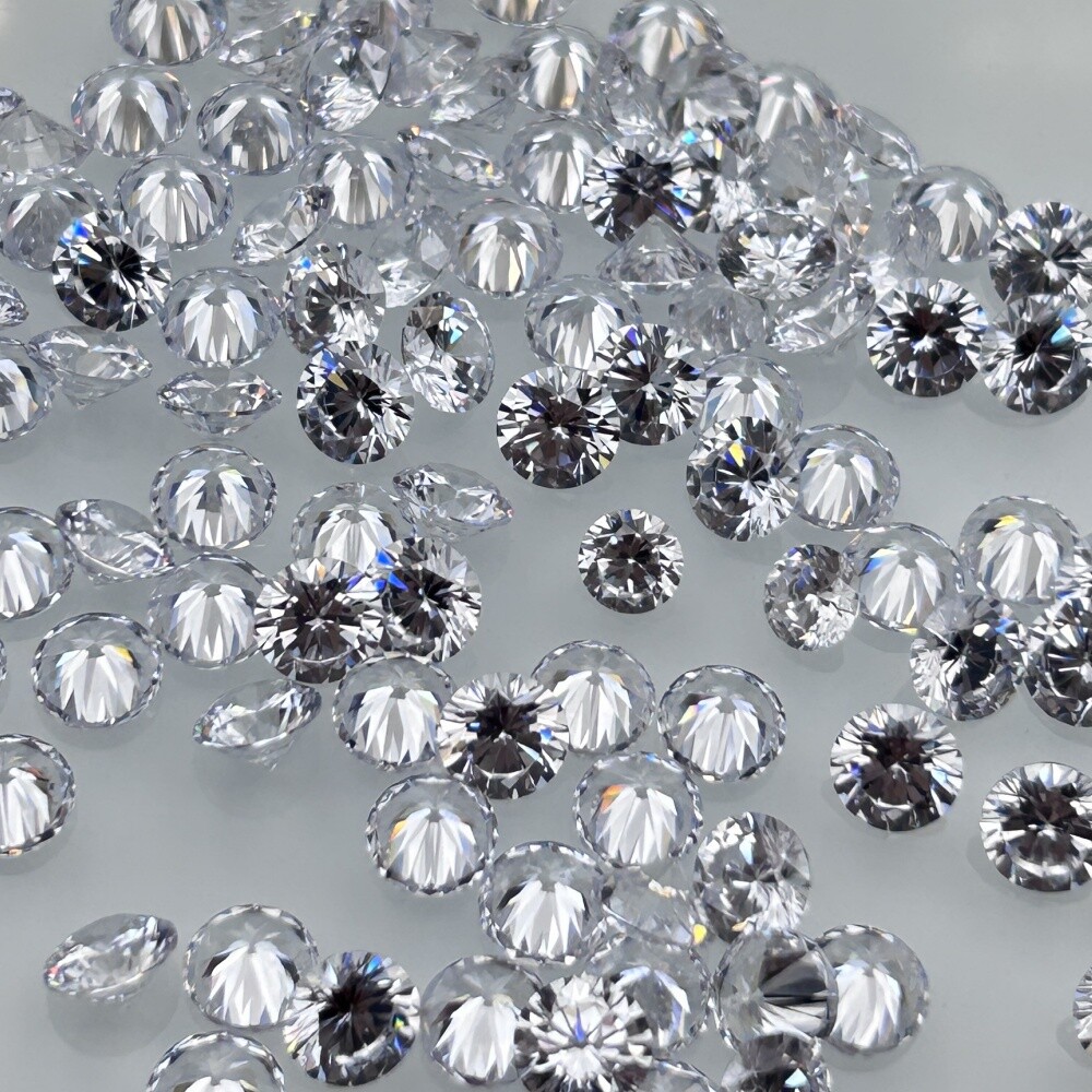 Batch 1000pcs Exquisite Round Shaped White Loose Cubic Zirconia for Jewelry
