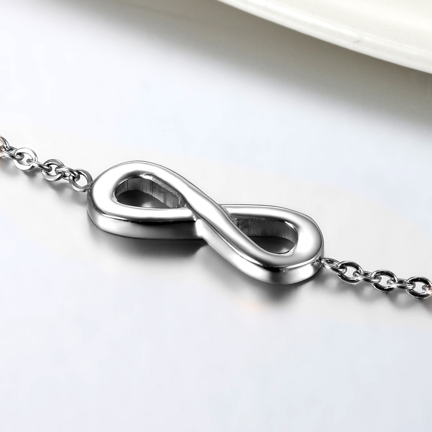 Womens Stainless Steel Charm Love Infinity Adjustable Bracelet Chain Anklet Gift