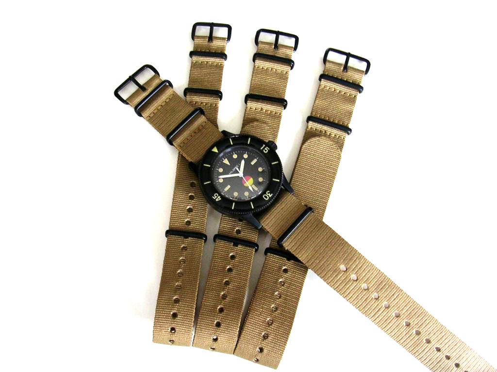 NATO G10 Khaki Brown Nylon Military Army PVD watch band strap IW SUISSE 18 20 22