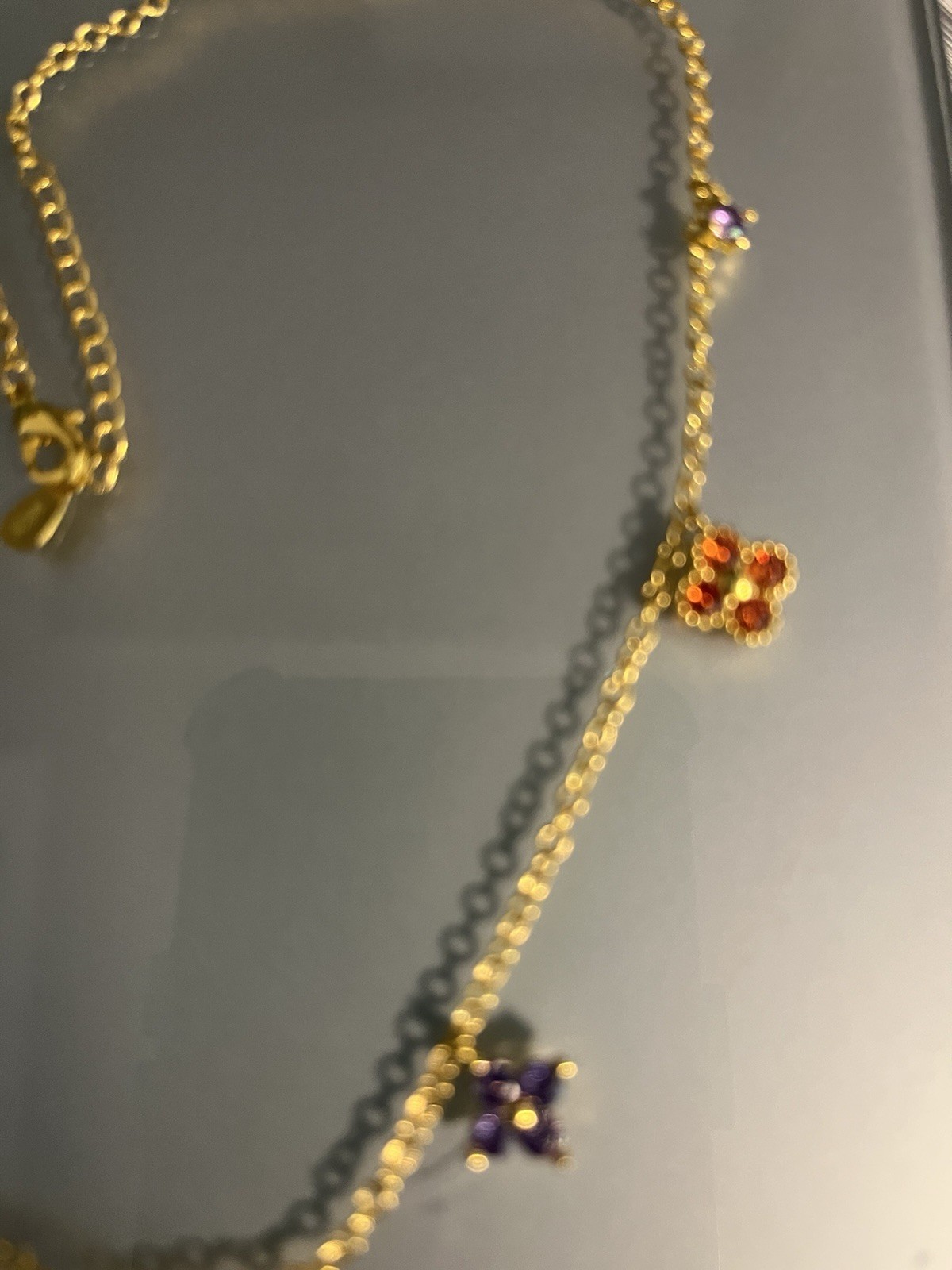 Sparkling Crystal Necklace 17”Marked 925