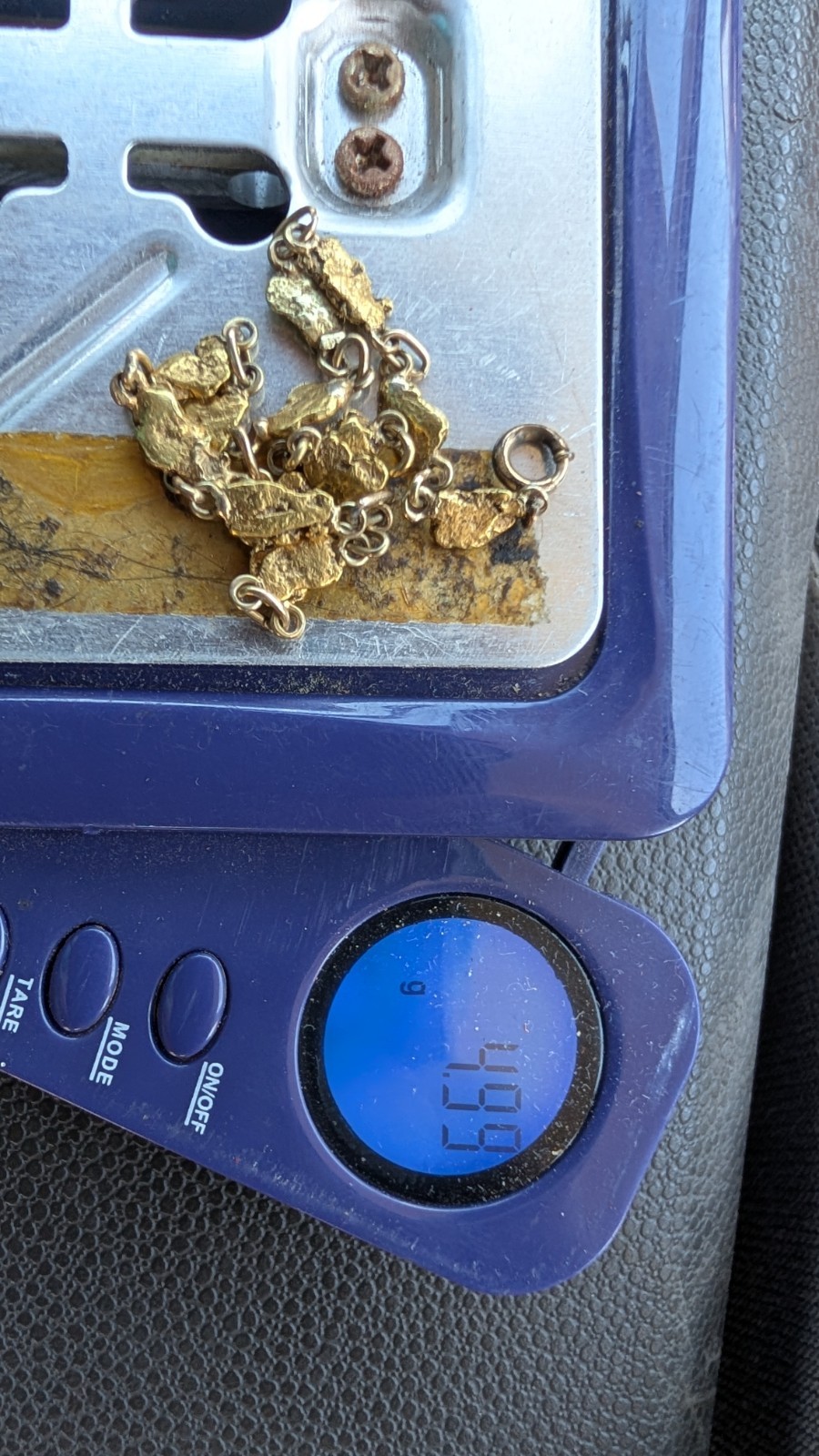 14k Yellow Gold Nugget Round Link Chain Bracelet 7in Spring Ring No Stone