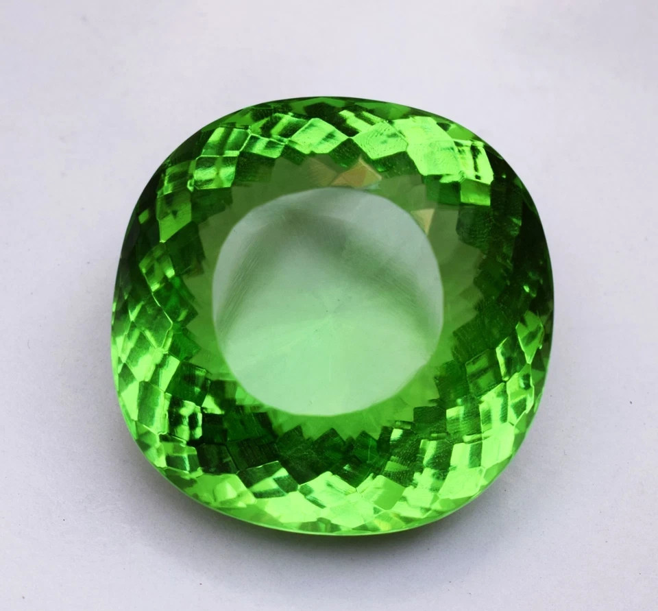 460.45 CT Flawless Green Topaz Square Cushion Cut Certified Loose Gemstone