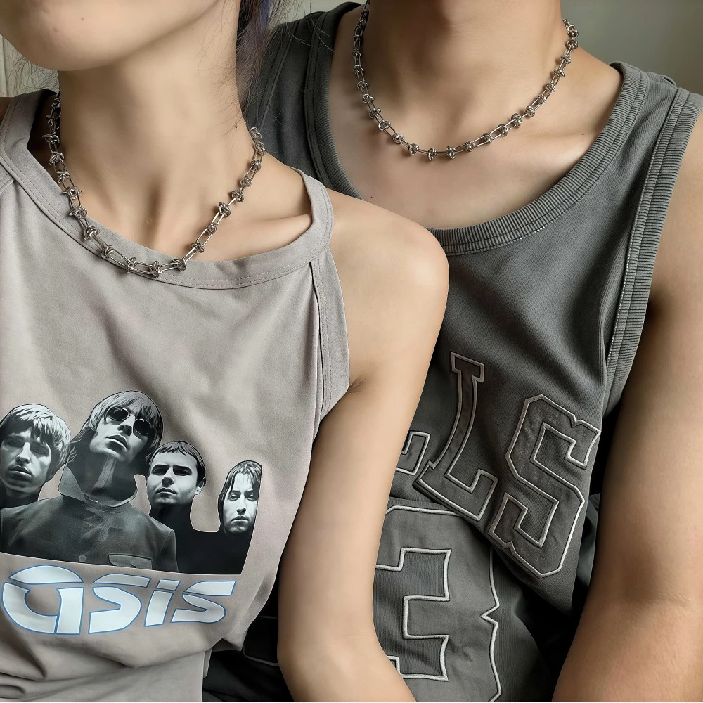 Hip Hop Knotted Titanium Steel Necklace For Man Woman Non Fading Clavicle Sweate