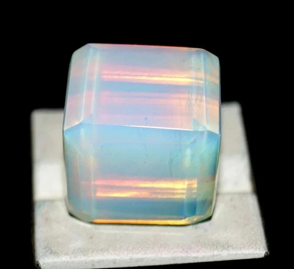 103.00 CT Certified Blue Fire Opal Cube Stunning Loose Gemstone For Jewelry
