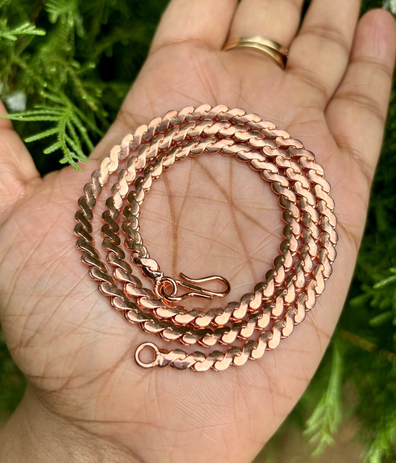 26 inch Pure Copper Serpentine Chain Necklace, Healing Copper Jewelry, Spiritual