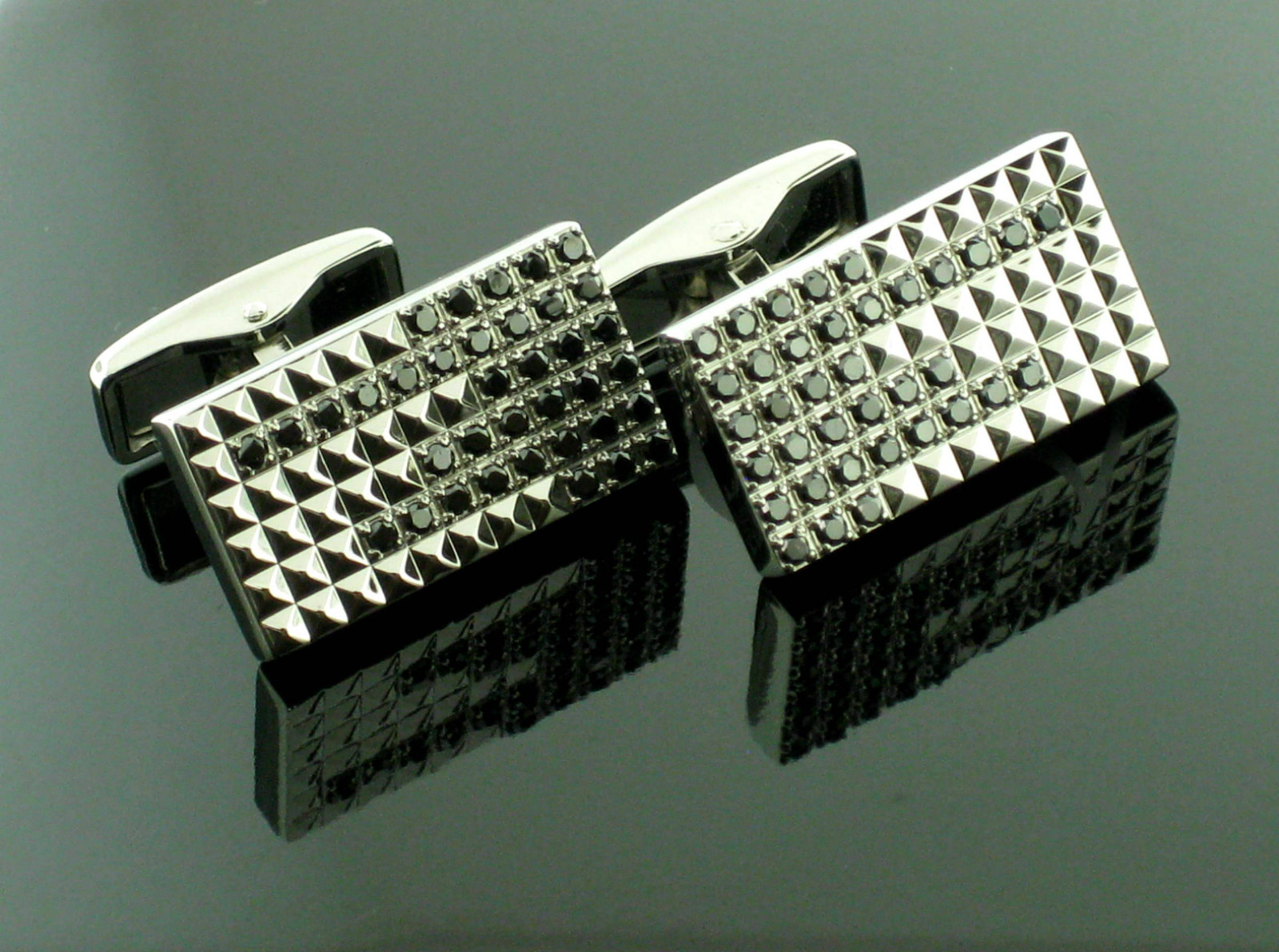 Dupont “Black Rain” with 72 Black Diamonds Cufflinks, 005415