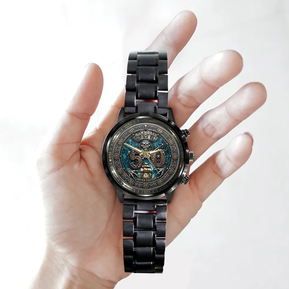 Iron Maiden 50th Anniversary Black Stainless Steel Watch