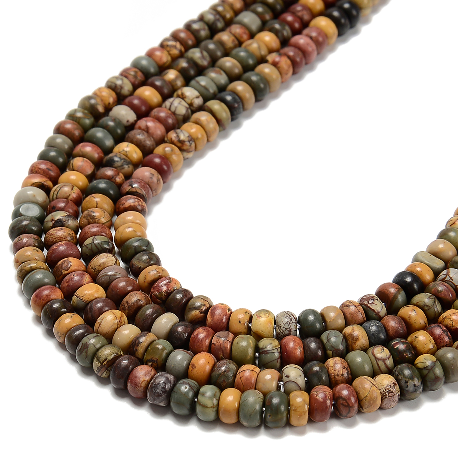 Red Creek Jasper Smooth Rondelle Beads 2x4mm 4x6mm 5x8mm 6x10mm 15.5″ Strand