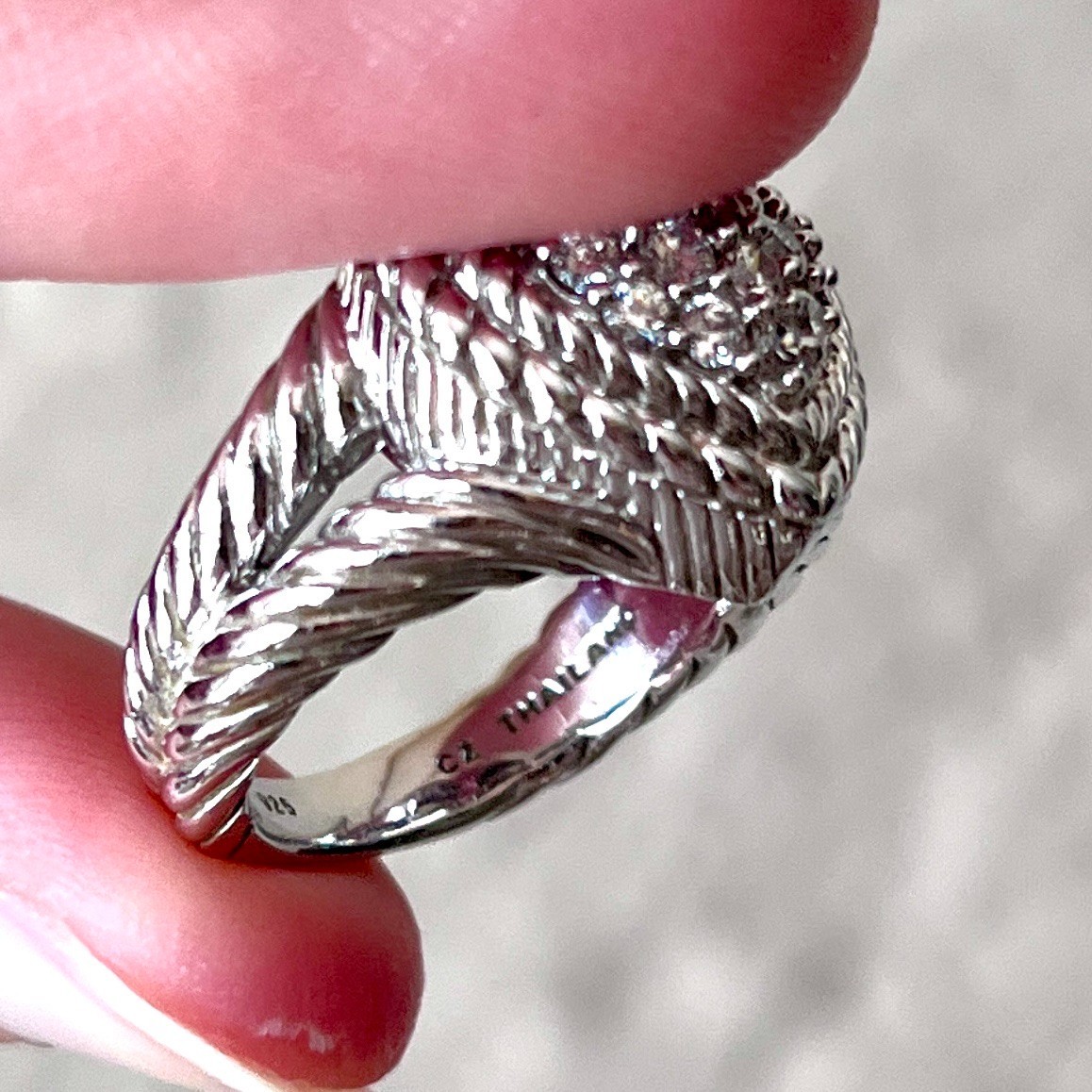 Judith Ripka 925 Sterling Silver Thailand CZ Heart Ring – Size 5 – 9.5g