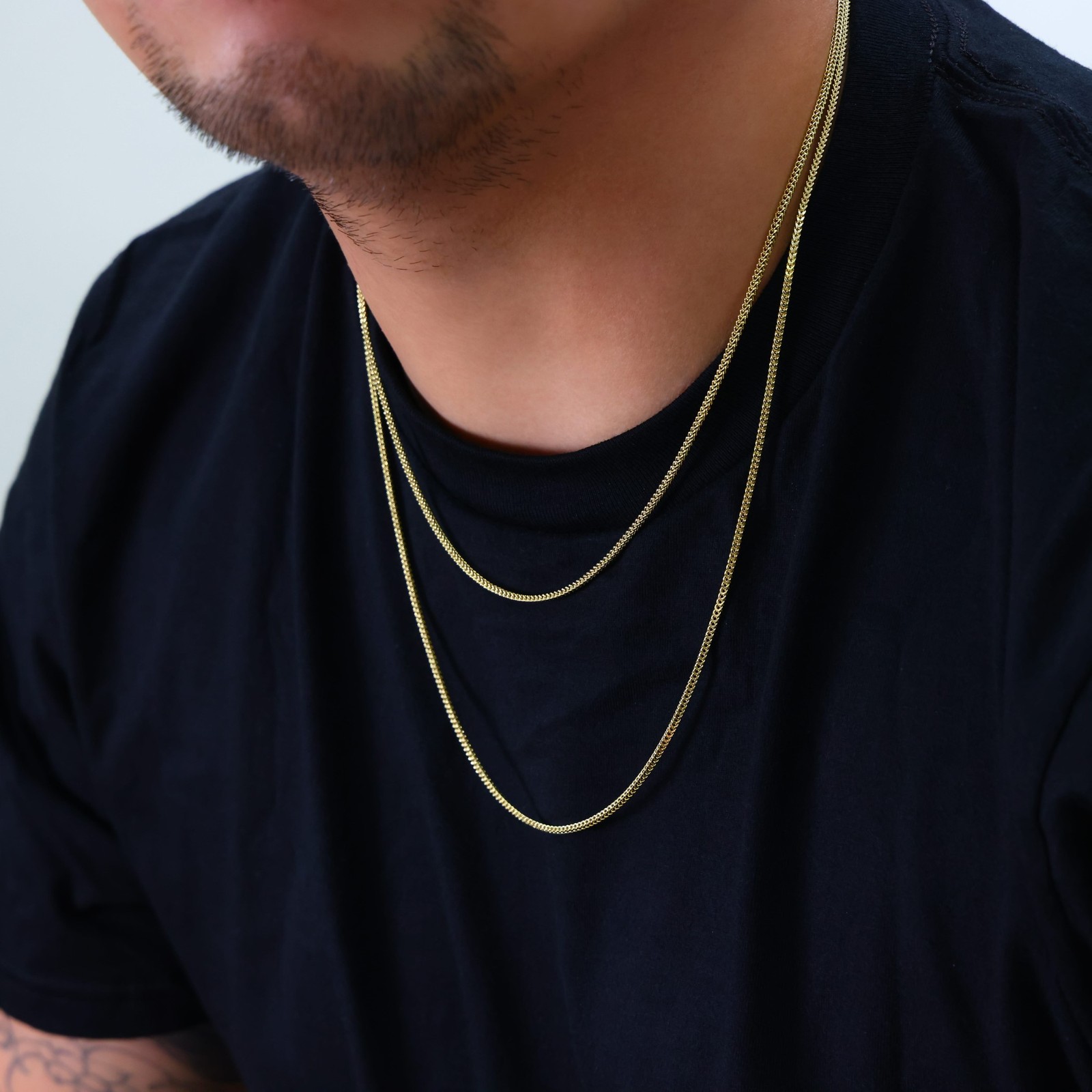 14K Yellow Gold 2mm Franco Box Wheat Foxtail Chain Necklace Mens Womens 16″- 24″