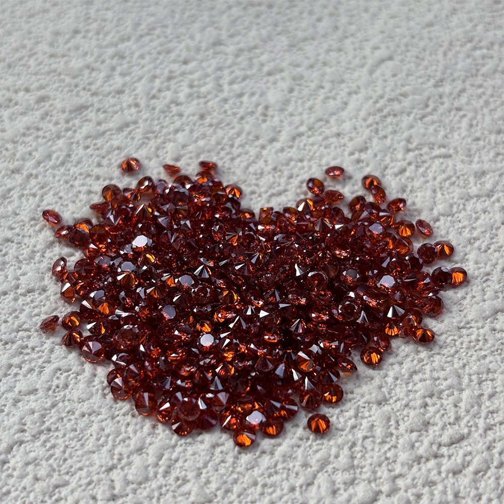 High Quality Loose Zirconia 1000pcs Garnet Round Cut 0.8mm-10mm for Jewelry