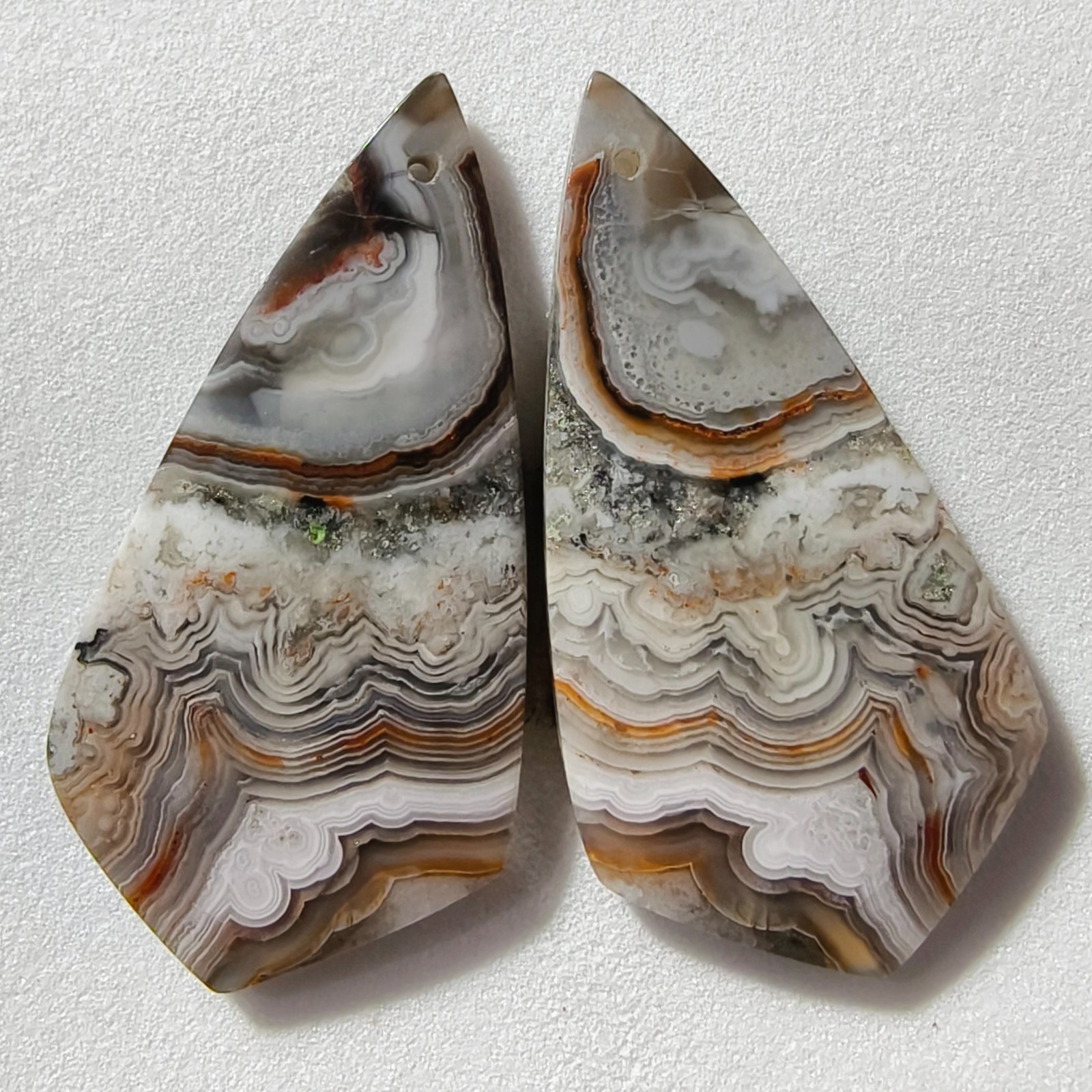 46 Cts Natural Crazy Lace Agate Drilled Pair Cabochon Gemstone 40.8 X 20.5 MM