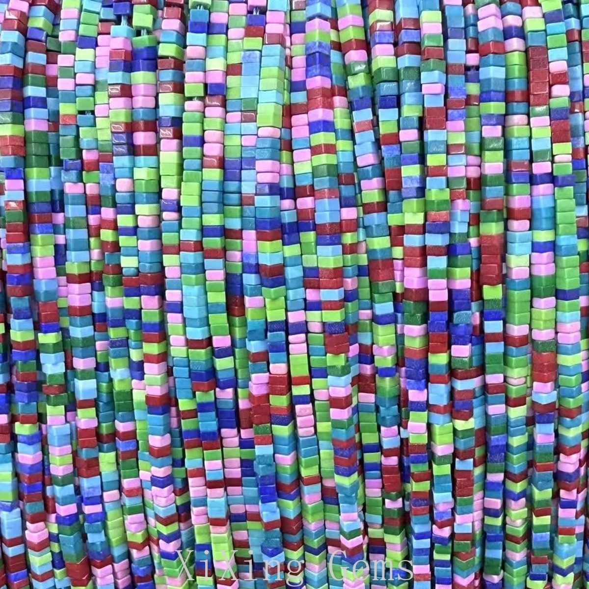 1x2mm Mixed Colourful Turquoise Flat Square Disc Spacer Beads for Jewelry Making