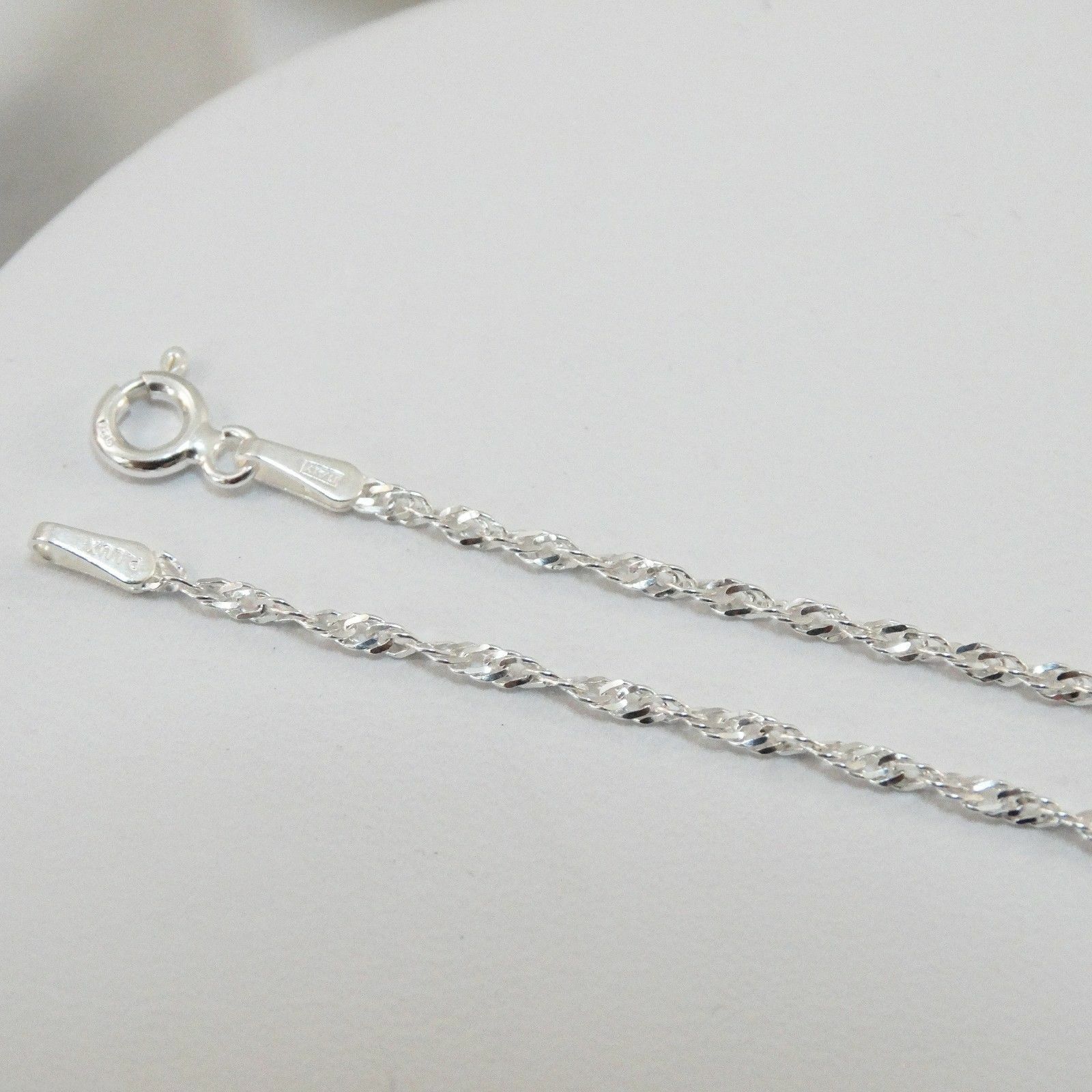 Sterling Silver Singapore Chain Necklace 1.5mm Italy 16″-30″