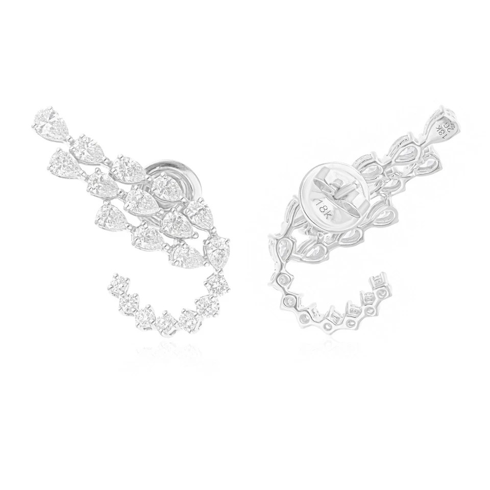 STERLING SILVER 925 MOISSANITE FANCY CUT EARRING ,FOR REGULAR USE,PARTY USE