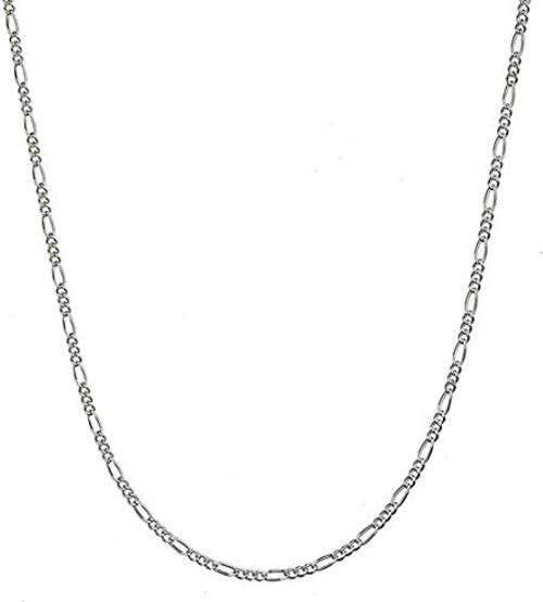 925 Sterling Silver 2mm Italian Solid Figaro Link Chain 18.0 Inches 2.0