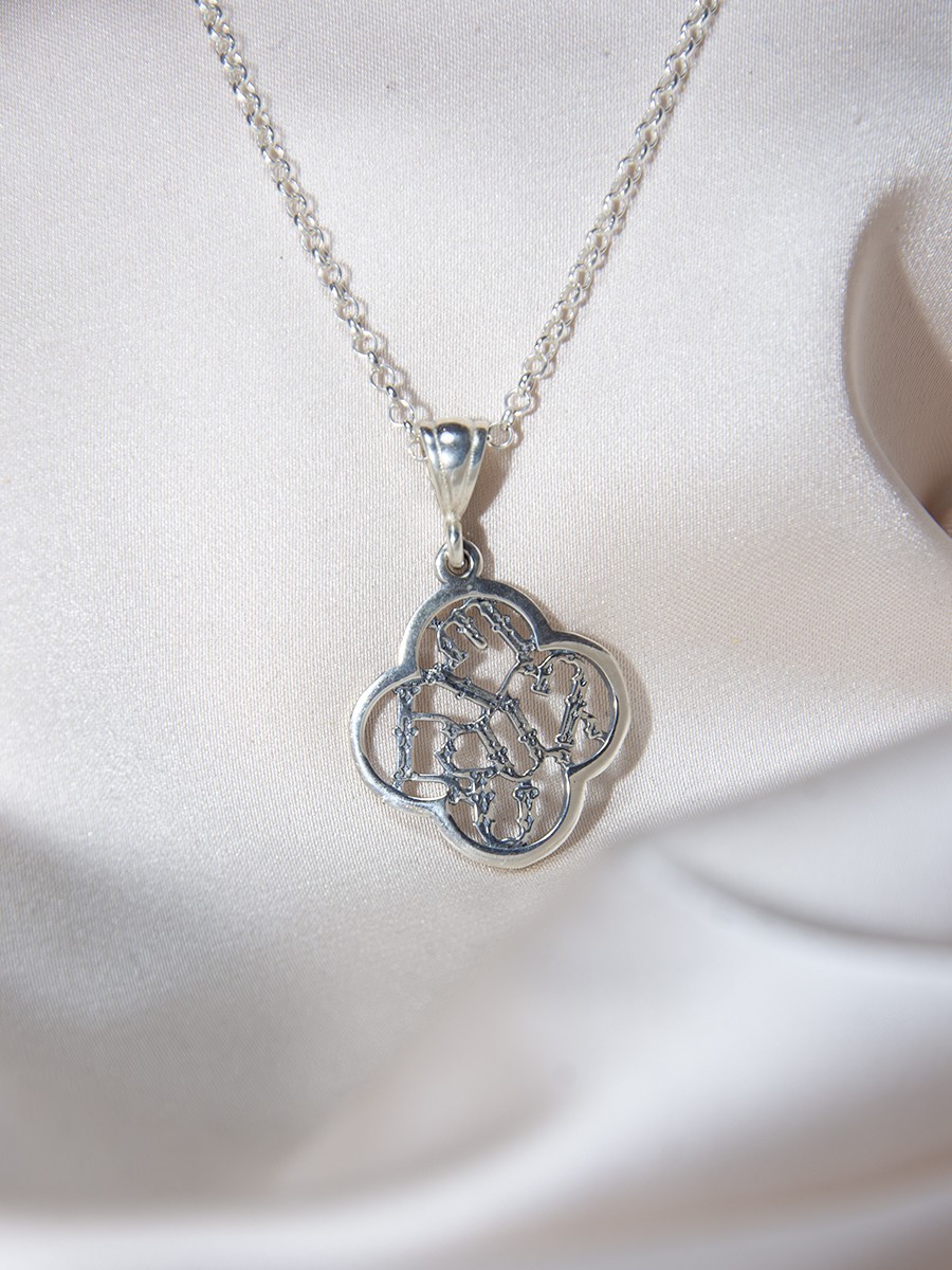 Armenian Alphabet Silver Pendant Necklace – Handmade Style