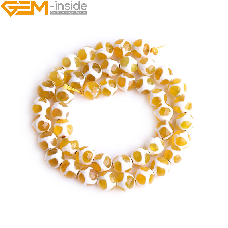 Natural Faceted Multi Color Strip Agate Loose Beads Jewelry Making 15” Strand