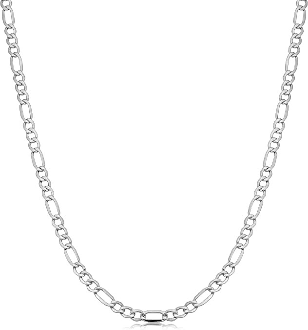 Verona Jewelers 925 Sterling Silver 3.5MM – 8MM Figaro Link Chain Necklace –