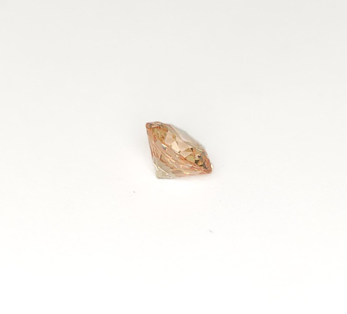 Round Faceted Champagne Cubic Zirconia Gemstone