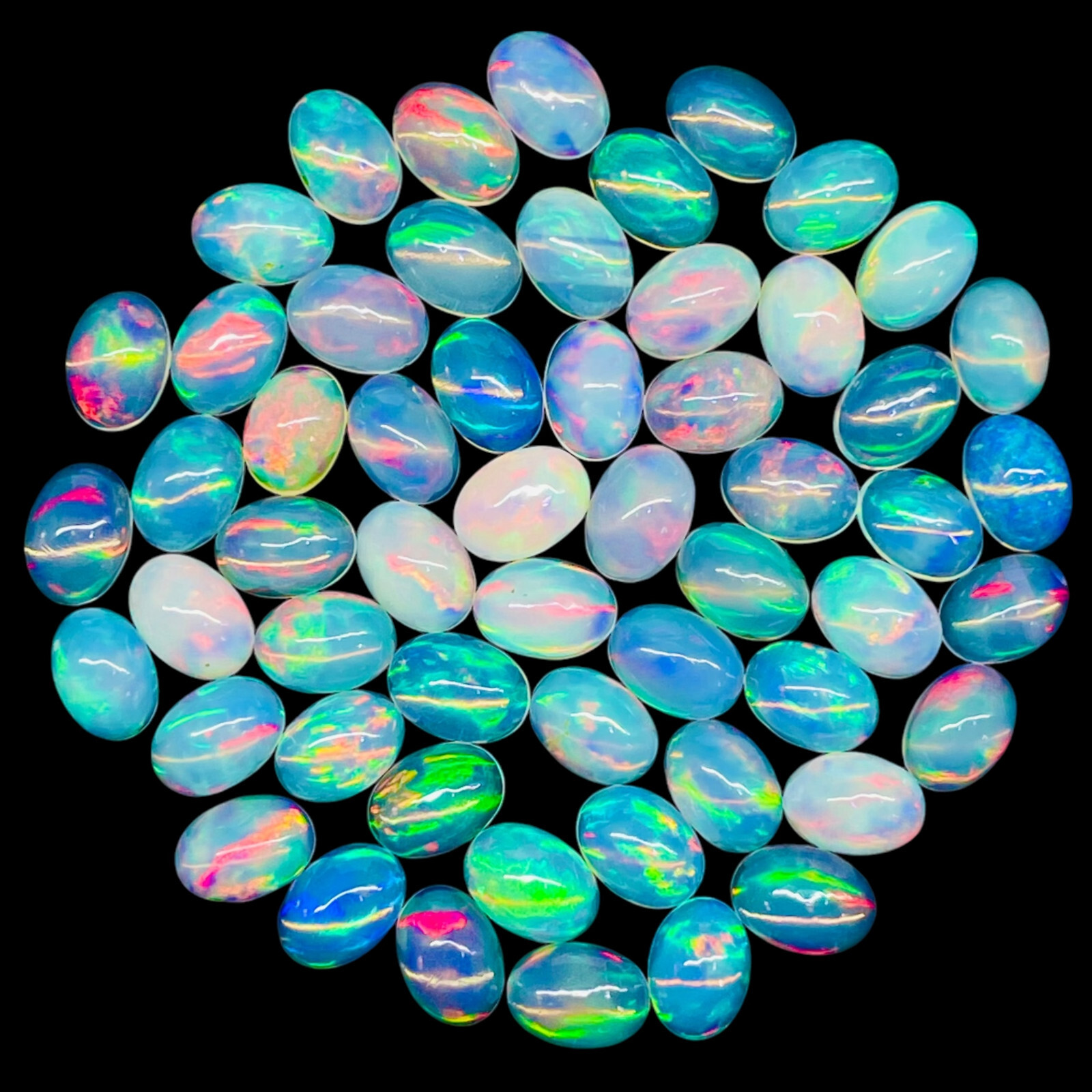 9 Pcs Natural Ethiopian Opal 7x5mm Oval Untreated Loose Cabochon Gemstones Lot