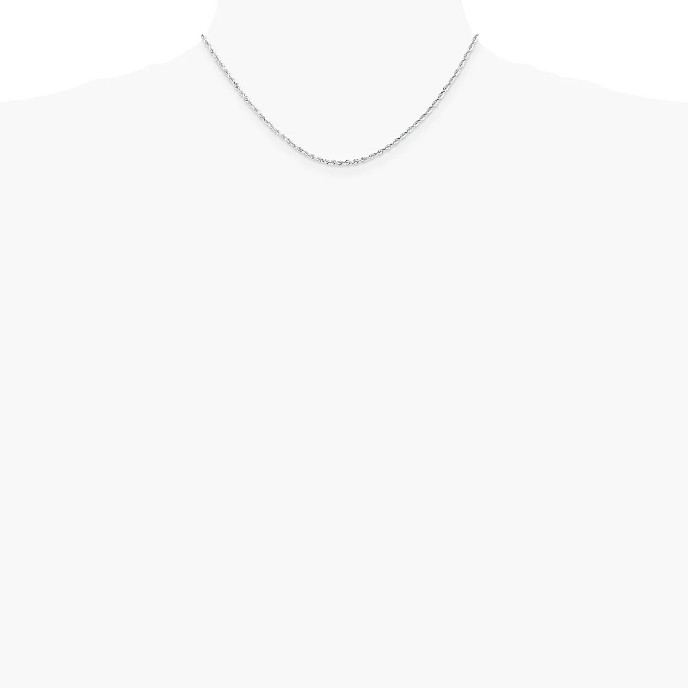 10K White Gold 2.25mm Diamond-Cut Quadruple Rope Chain Necklace 16″-30″