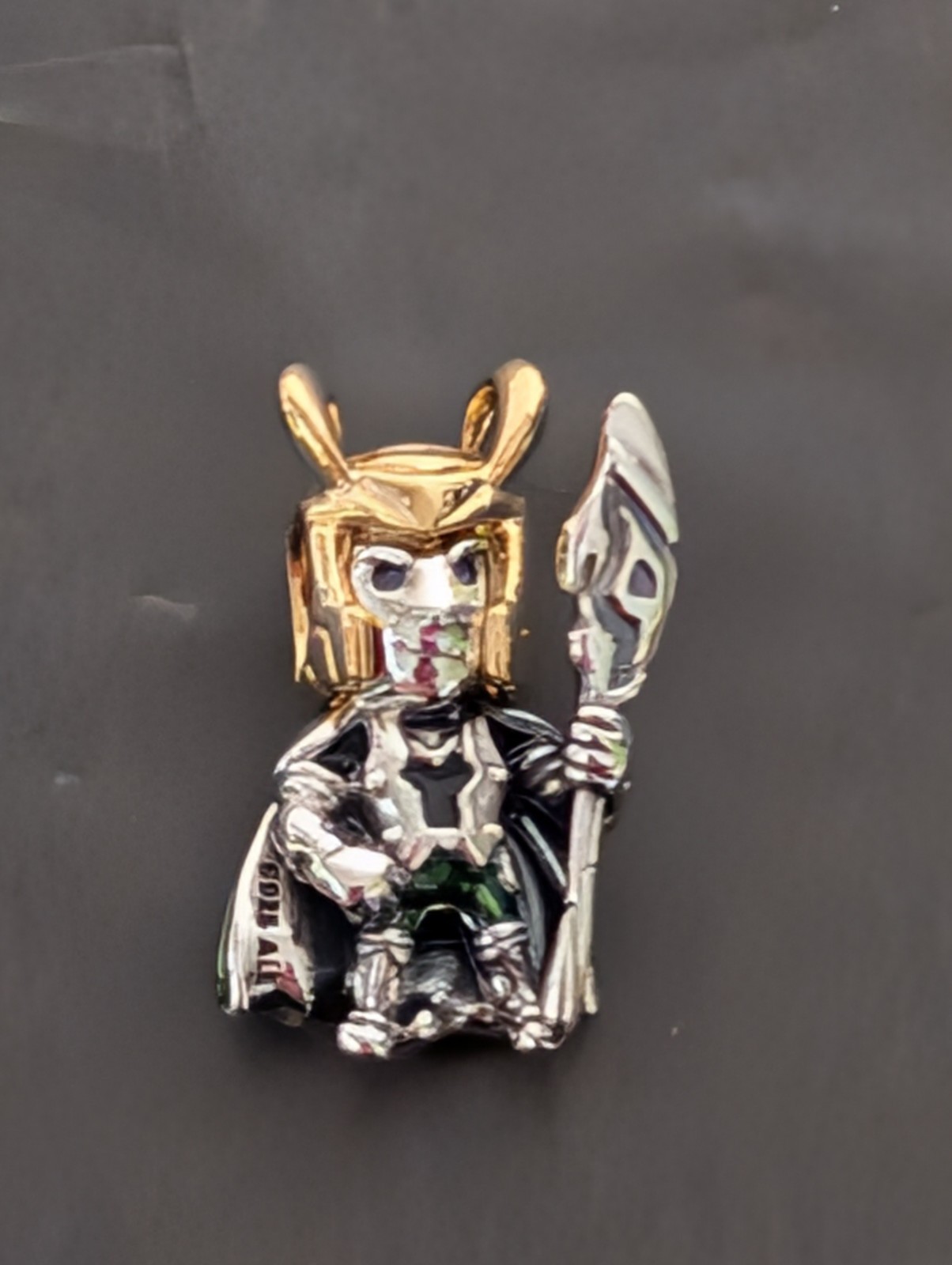 New Authentic Pandora Marvel Loki Charm 925 Sterling & Gold Plated