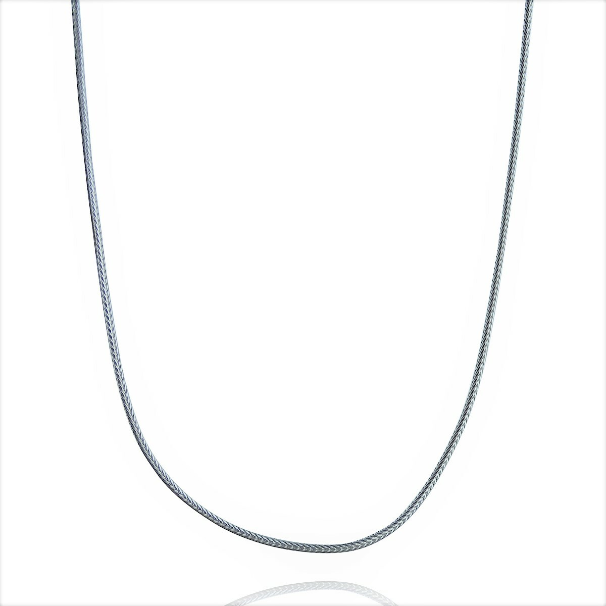 1mm Polished Round Foxtail Chain Necklace – 925 Sterling Silver – Lobster Clasp