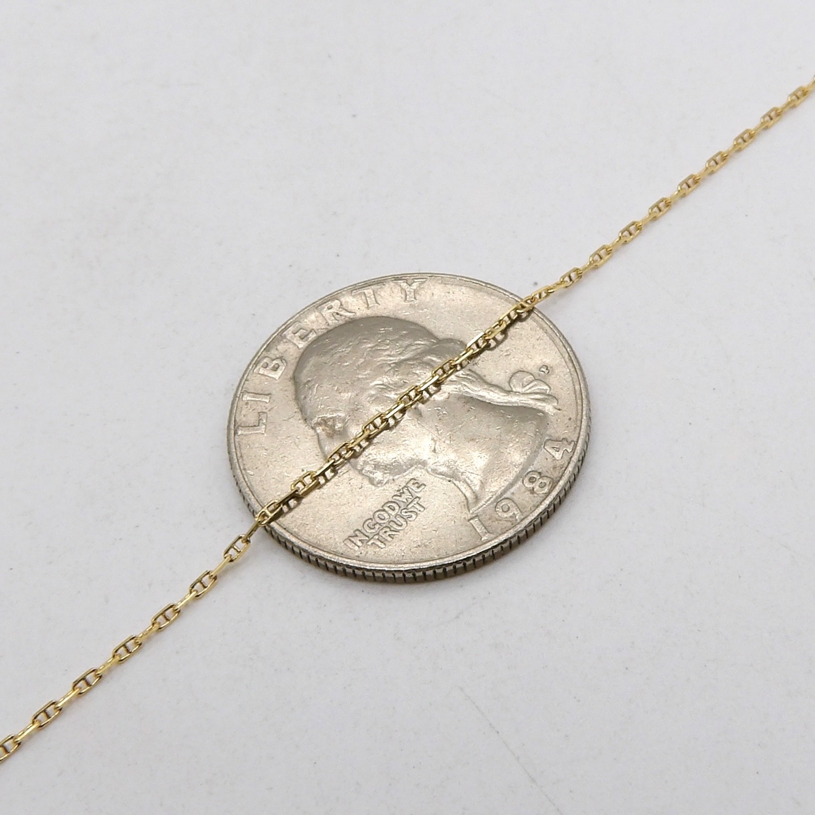 Solid 14k Gold Alternate Mariner Anchor Link Chain Necklace Italy 20in New