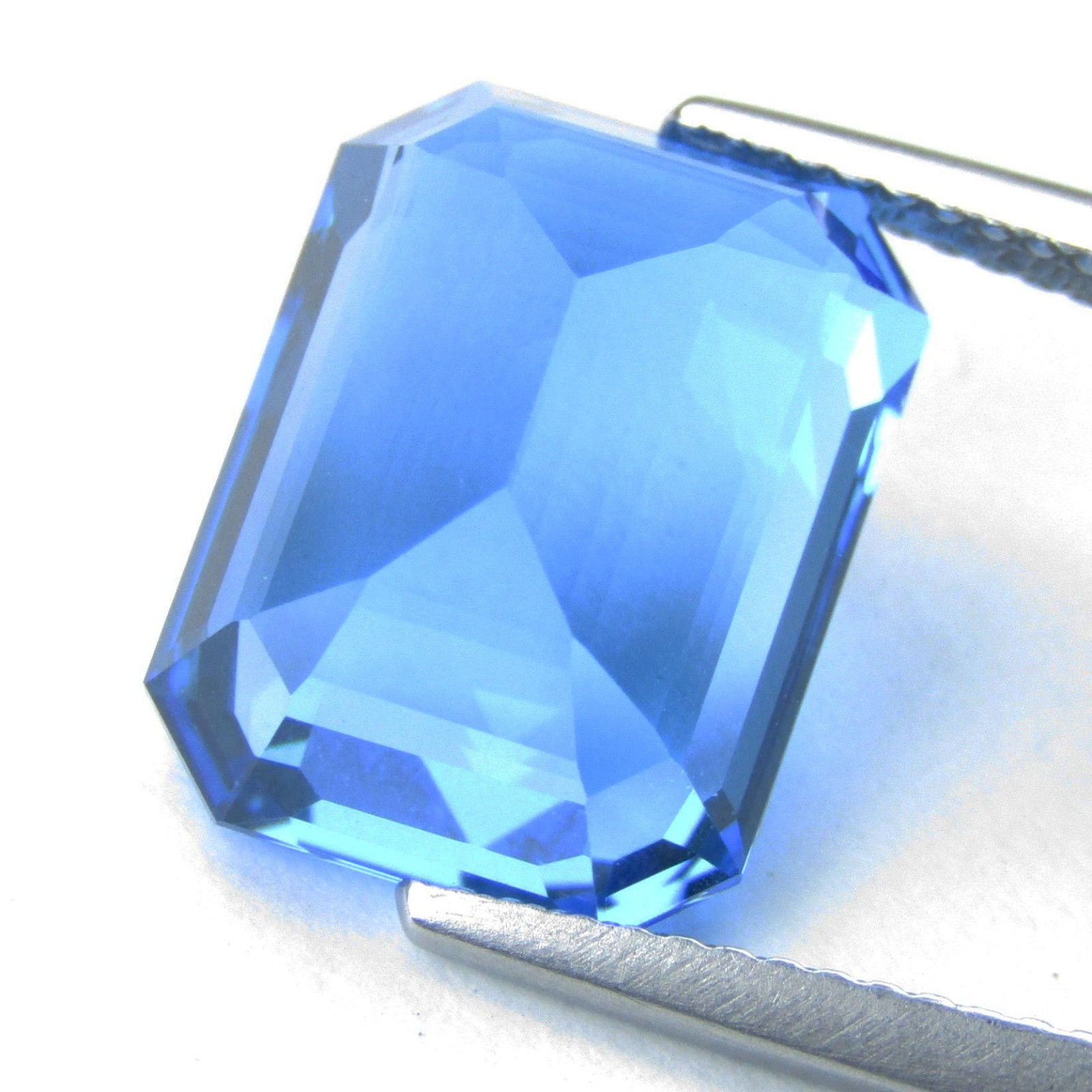 11.13Cts Ravishing Natural Swiss Blue Topaz 14.1×10.5×7.9mm Emerald Cut Gemstone