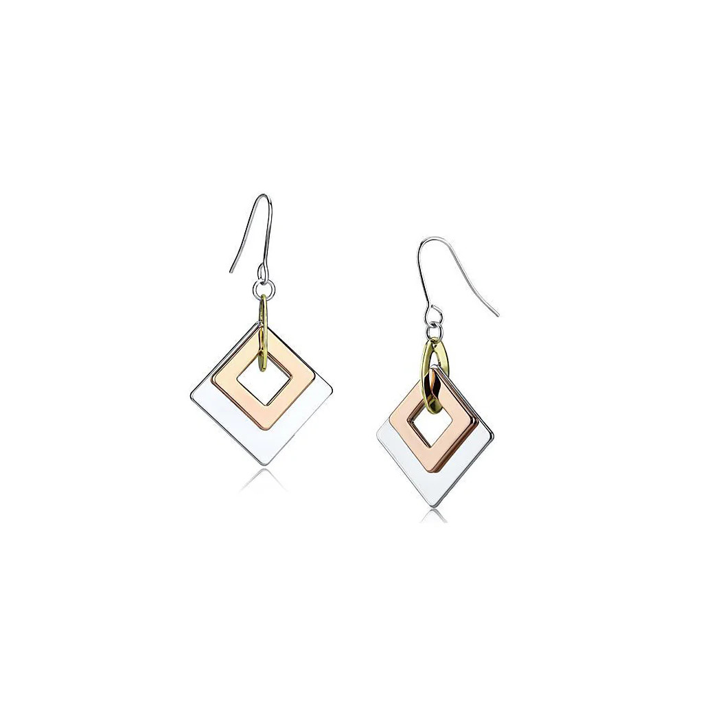 Women’s Iron Rhodium + Gold + Rose Gold 6.80(g) Dangle & Drop Earrings