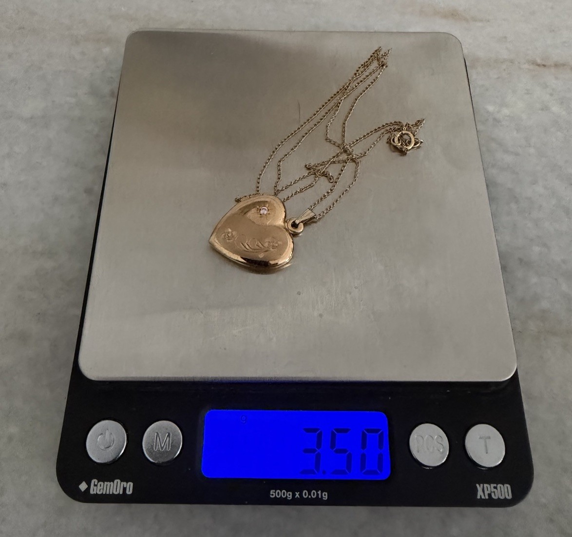 Vintage 1/20 14K Yellow Gold Filled Heart Photo Locket & 18″ Necklace Chain