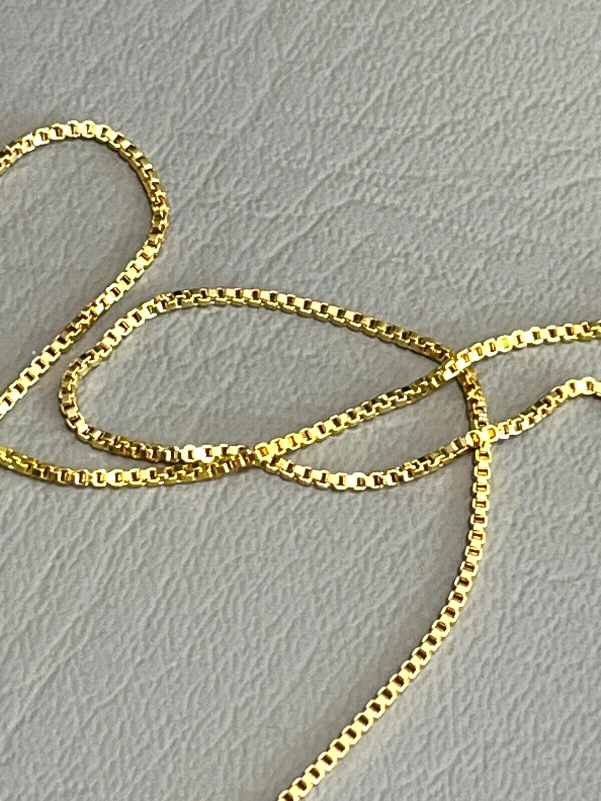 SHARP!! STAMPED 18K GOLD FILLED 1.6mm BOX CHAIN 22″ LONG FITS PENDANT NECKLACE