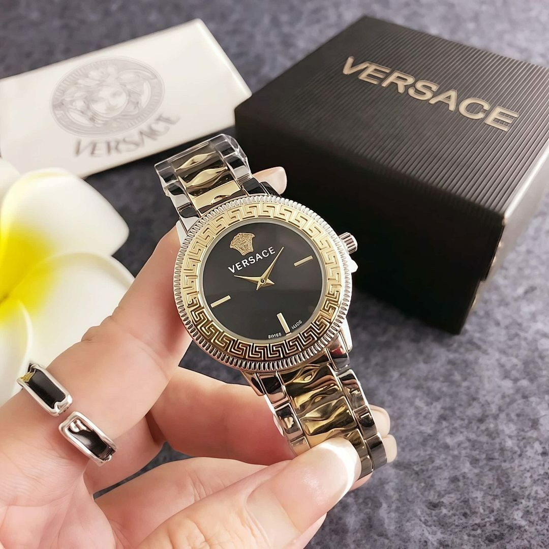 Versace 31mm Quartz Watch – Classic Alloy Wristband with Box