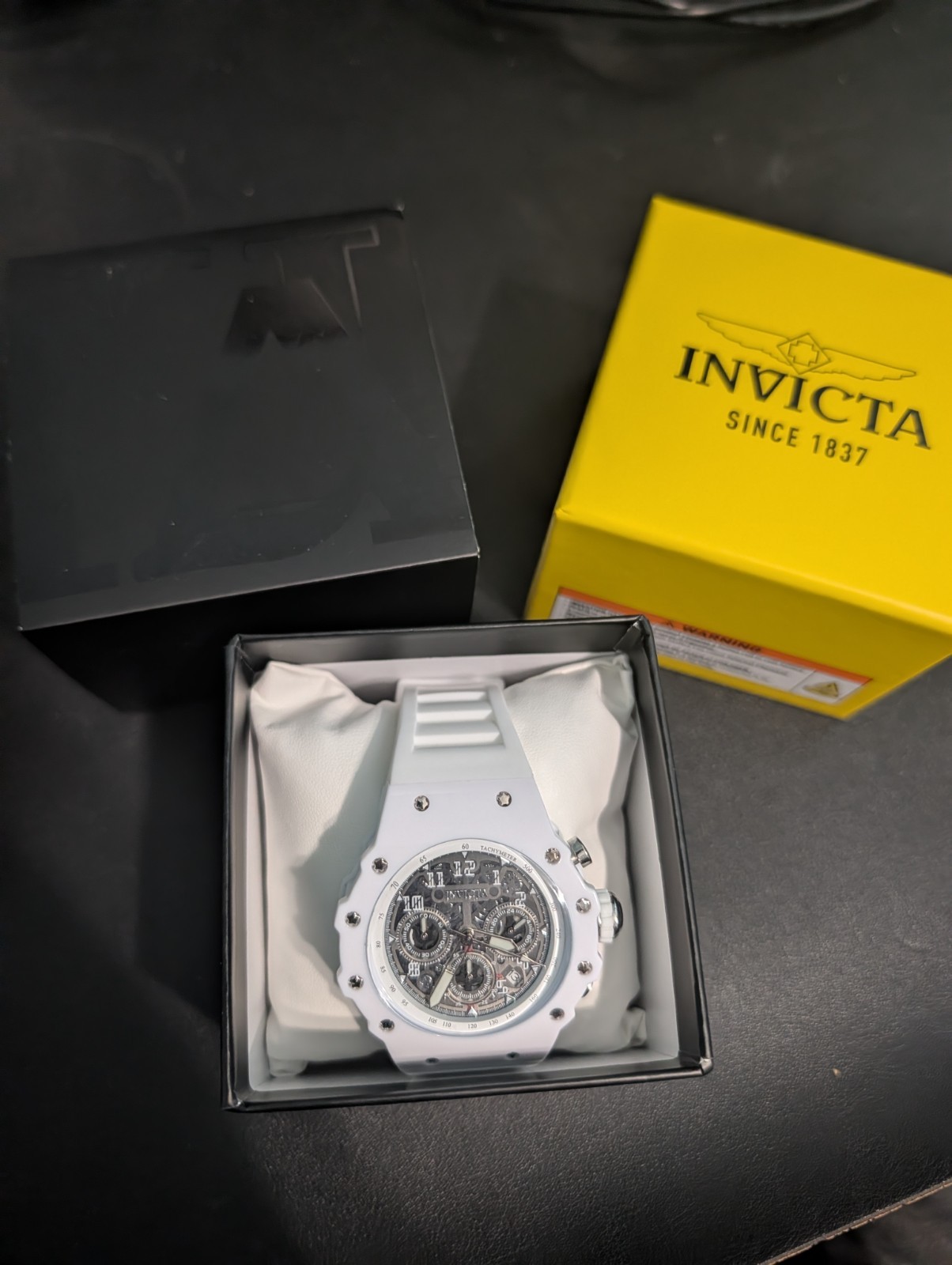 Invicta Vaulthan Racer Model 69649 Skeleton Dial White Silicone. New In Box